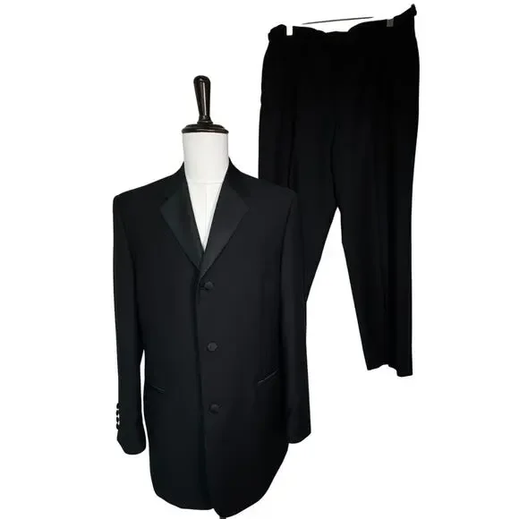 TED BAKER Men's 42R Black‎ Wool Endurance The Party Animal 3 Button Suit Modern